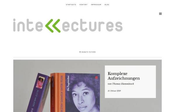 Vorschau von www.intellectures.de, Intellectures – Der Kulturblog mit dem Guillemet