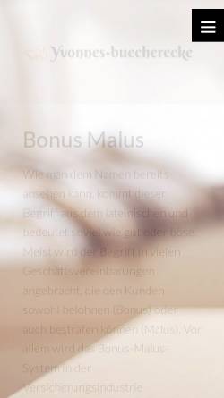 Vorschau der mobilen Webseite yvonnes-buecherecke.de, Yvonnes Bücherecke
