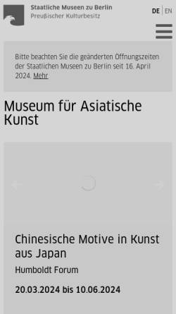 Vorschau der mobilen Webseite www.smb.museum, Berlin, Museum für Asiatische Kunst