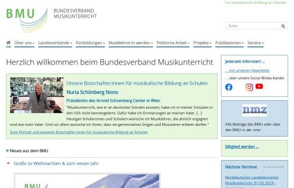 Vorschau von www.bmu-musik.de, Bundesverband Musikunterricht e.V.