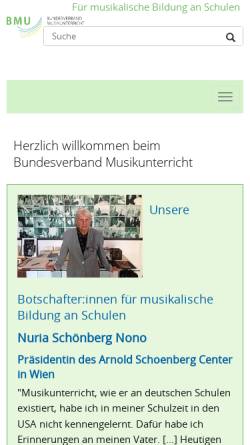 Vorschau der mobilen Webseite www.bmu-musik.de, Bundesverband Musikunterricht e.V.