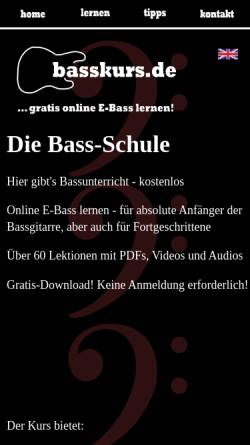 Vorschau der mobilen Webseite www.basskurs.de, Basskurs.de