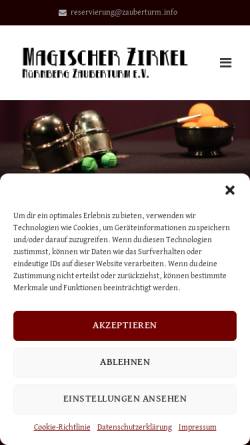Vorschau der mobilen Webseite www.zauberturm.info, Magischer Zirkel Nürnberg - Zauberturm e.V.