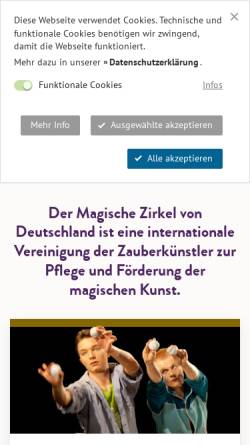 Vorschau der mobilen Webseite www.mzvd.de, Magischer Zirkel von Deutschland e.V.
