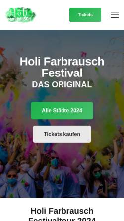Vorschau der mobilen Webseite www.holi-farbrausch.de, Holi Farbrausch Festival
