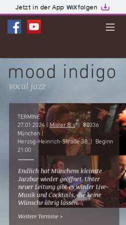 Vorschau der mobilen Webseite www.mood-indigo.info, Mood Indigo
