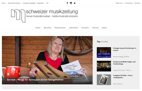 Vorschau von www.musikzeitung.ch, SMZ - Schweizer Musikzeitung