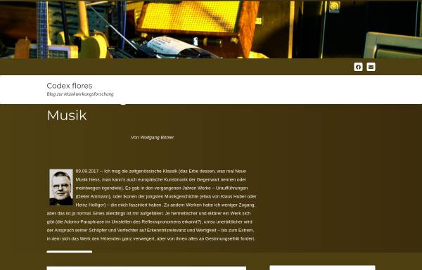 Codex flores - Onlinemagazin für Musikästhetik