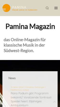 Vorschau der mobilen Webseite www.pamina-magazin.de, Pamina
