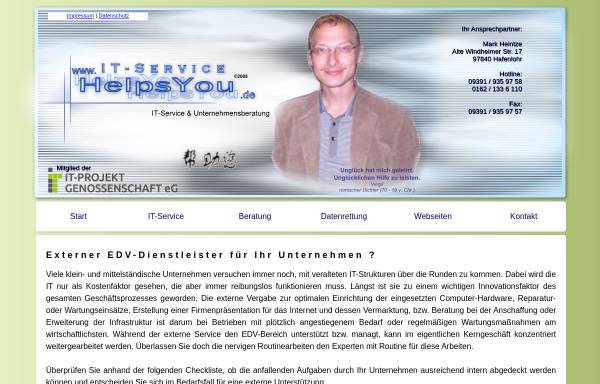 Vorschau von www.helpsyou.de, IT-Service & Unternehmensberatung, Mark Heintze