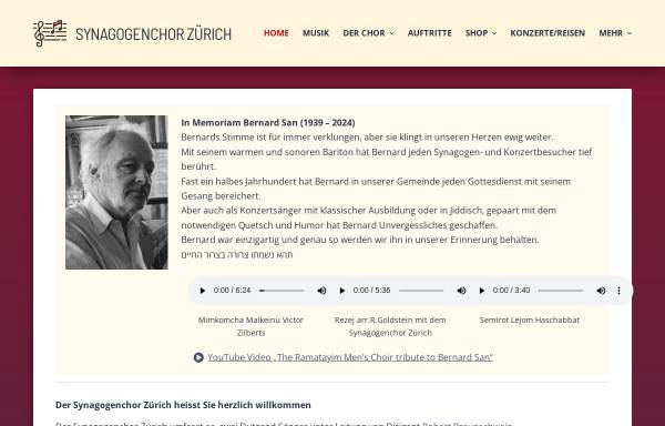 Vorschau von www.synagogenchor.ch, Synagogenchor Zürich
