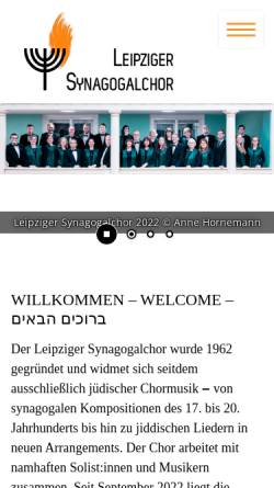 Vorschau der mobilen Webseite www.synagogalchor-leipzig.de, Synagogalchor Leipzig