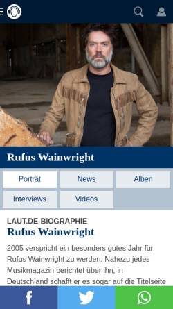 Vorschau der mobilen Webseite www.laut.de, Rufus Wainwright