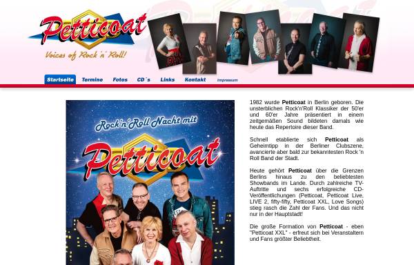 Vorschau von www.petticoat-berlin.de, Petticoat Showband