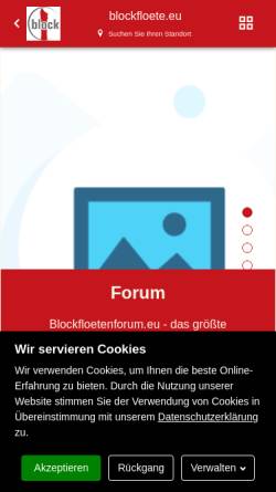 Vorschau der mobilen Webseite blockfloete.eu, Blockfloete.eu