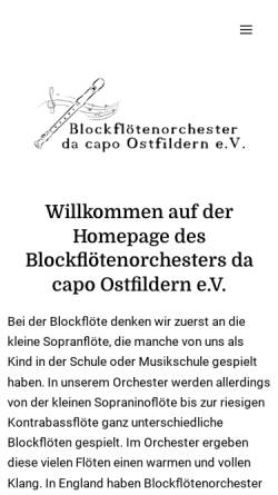 Vorschau der mobilen Webseite blockfloeten-da-capo.de, Blockflötenorchester da capo Ostfildern e. V.