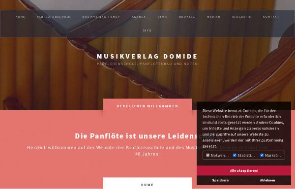 Vorschau von www.domide.ch, Panflötenschule Musikverlag Domide