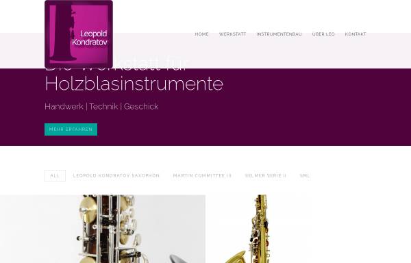 Vorschau von www.meinsax.de, Leopold Kondratov, Werkstatt für Holzblasinstrumente