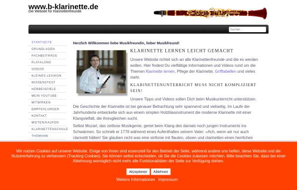 Vorschau von www.b-klarinette.de, Klarinettenportal B-Klarinette.de