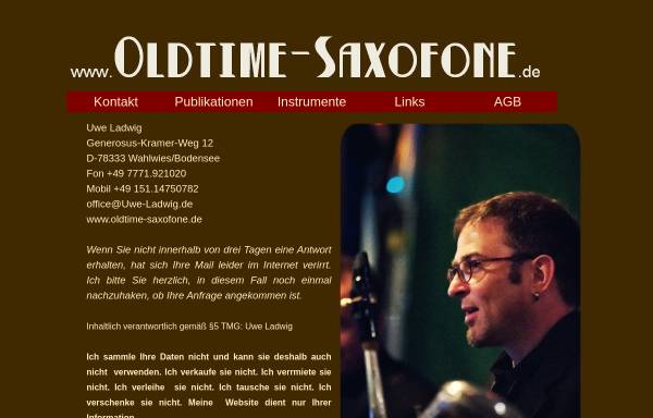 Vorschau von www.uwe-ladwig.de, Ladwig's Oldtime Saxophone