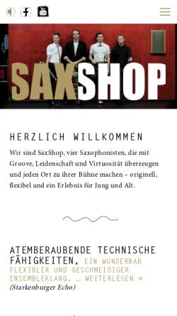 Vorschau der mobilen Webseite saxshop-music.de, Saxophonquartett SaxShop