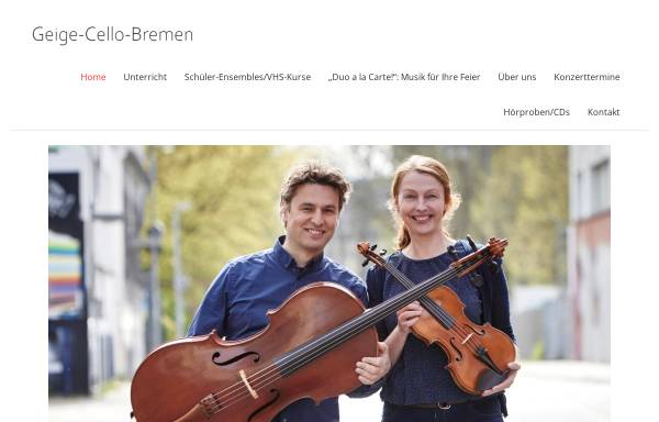 Vorschau von www.geige-cello-bremen.de, Geige, Bratsche und Cello