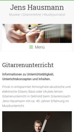Vorschau der mobilen Webseite gitarrenunterricht-detmold.de, Hausmann, Jens