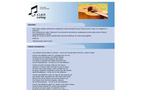 Vorschau von www.gitarrenschule-lofing.de, Gitarrenschule Lofing