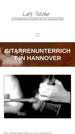 Vorschau der mobilen Webseite www.gitarrenunterricht-hannover.de, Totzke, Lars