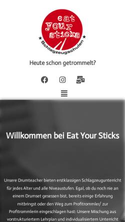 Vorschau der mobilen Webseite www.eatyoursticks.ch, Eat Your Sticks