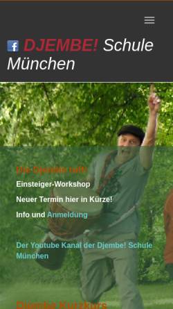 Vorschau der mobilen Webseite djembeschule.de, Djembe Schule München