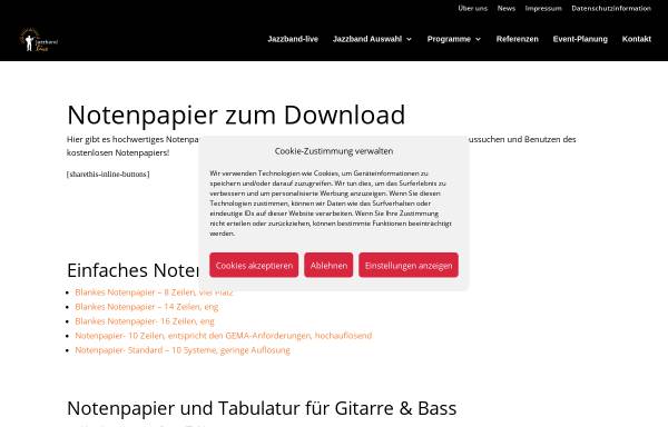 Vorschau von jazzband-live.de, Notenpapier zum Download