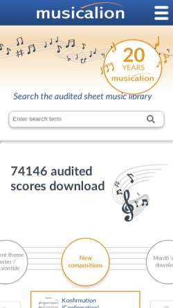 Vorschau der mobilen Webseite www.musicalion.com, Musicalion.com
