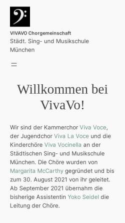 Vorschau der mobilen Webseite www.kammerchor-vivavoce.de, Vivavo Chorgemeinschaft