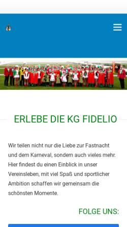 Vorschau der mobilen Webseite www.kg-fidelio.de, Karneval-Gesellschaft Fidelio Karlsruhe 1955 e.V.