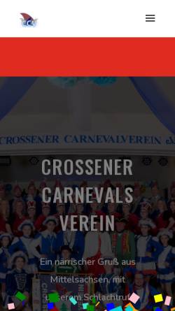 Vorschau der mobilen Webseite www.crossener-carneval.de, Crossener Carneval Verein CCV e.V.