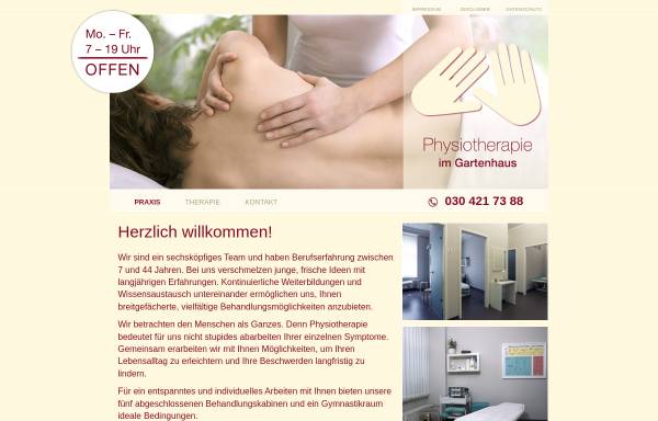 Vorschau von www.physioprenzlberg.de, Therapiezentrum im Gartenhaus