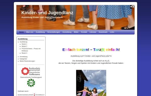 Vorschau von www.kinderundjugendtanz.at, Kinder- und Jugendtanz