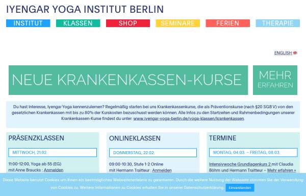 Vorschau von iyengar-yoga-berlin.de, Yoga Institut (B.K.S. Iyengar)
