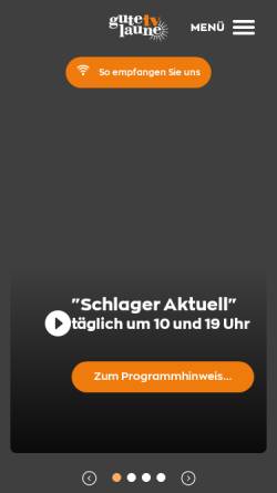 Vorschau der mobilen Webseite www.gutelaunetv.de, Gute Laune TV