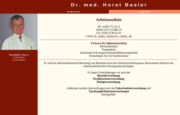 Vorschau von www.dr-basler-berlin.de, Dr. med. Horst Basler