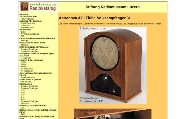 Vorschau von www.radiomuseum.ch, Stiftung Radiomuseum Luzern