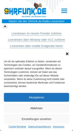 Vorschau der mobilen Webseite ohrfunk.de, Ohrfunk