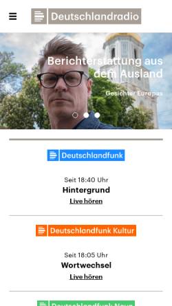 Vorschau der mobilen Webseite www.deutschlandradio.de, Deutschlandradio