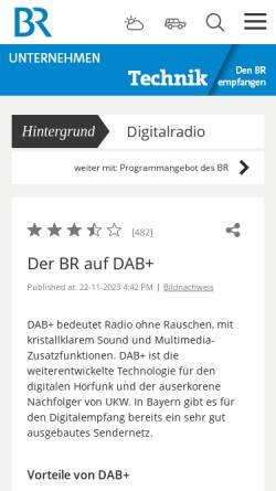 Vorschau der mobilen Webseite www.br.de, Der BR auf Digitalradio