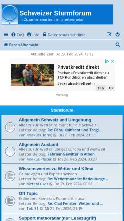Vorschau der mobilen Webseite www.sturmforum.ch, Schweizer Sturmforum