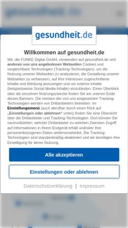Vorschau der mobilen Webseite www.gesundheit.de, Biowetter auf gesundheit.de