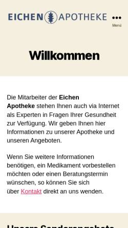 Vorschau der mobilen Webseite www.eichen-apotheke.de, Eichen-Apotheke