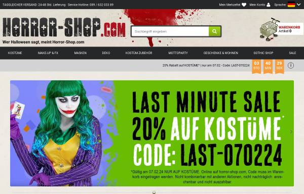 Vorschau von www.horror-shop.com, Halloween Gore Store GmbH
