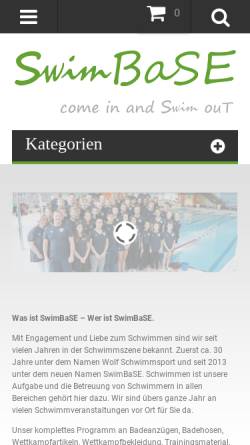 Vorschau der mobilen Webseite swimbase.de, SwimBaSE Petra Thaller